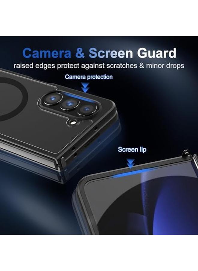 erorex Magnetic Case For Samsung Galaxy Z Fold 4 Cover Compatible With Mag Safe Slim Translucent Matte Hard Back And Soft Bumper Military Grade Drop Shockproof Phone Cover For Galaxy Z Fold 4 5G Case  - Image 4
