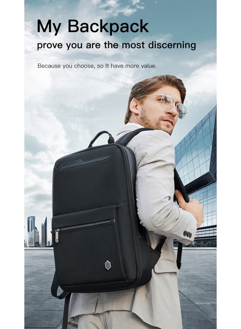 أركتيك هانتر حقيبة ظهر للسفر للابتوب مع جيب للتابلت، حقيبة عمل بحزام قابل للتعديل، حقيبة مكتب خفيفة الوزن ومقاومة للتآكل  أسود - Image 4