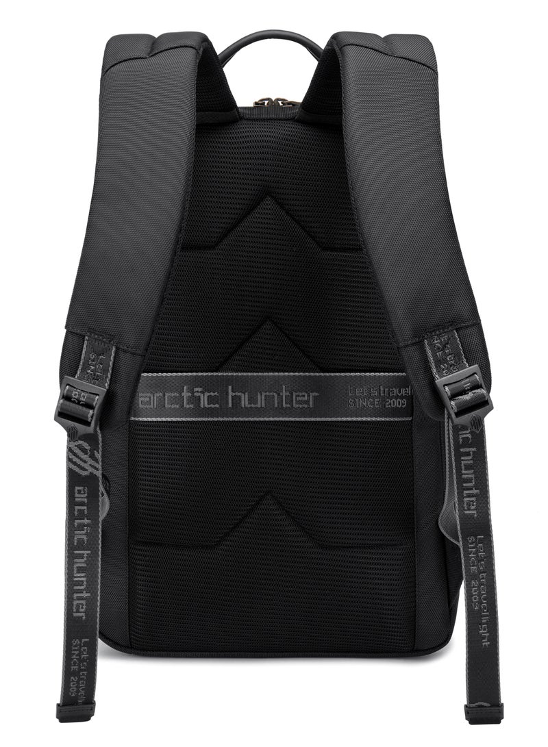 أركتيك هانتر حقيبة ظهر للسفر للابتوب مع جيب للتابلت، حقيبة عمل بحزام قابل للتعديل، حقيبة مكتب خفيفة الوزن ومقاومة للتآكل  أسود - Image 5