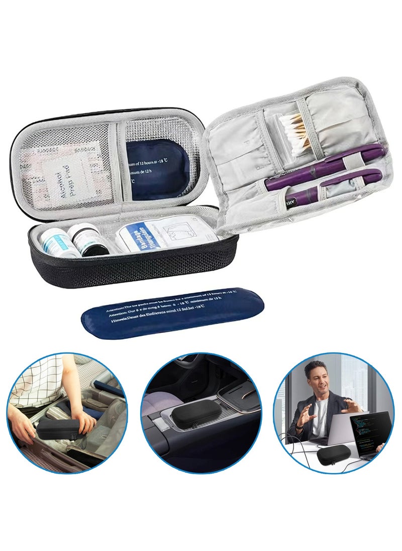 Generic 1pcs portable insulin cooler travel case with 2 reusable ice packs for diabetic medications, insulated cooler organizer for insulin pens and other diabetic supplies, for outdoor camping, everyday travel  - Image 1