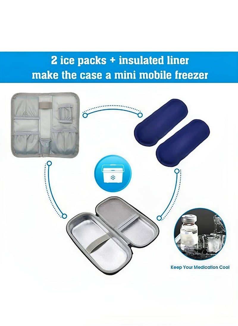 Generic 1pcs portable insulin cooler travel case with 2 reusable ice packs for diabetic medications, insulated cooler organizer for insulin pens and other diabetic supplies, for outdoor camping, everyday travel  - Image 4
