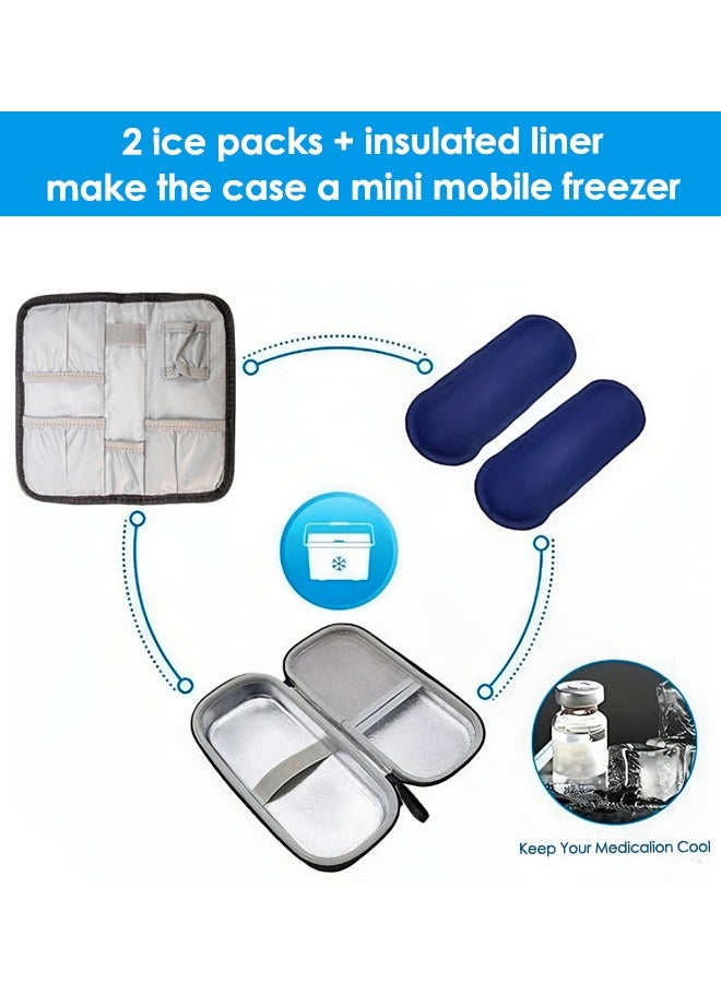 Generic Large-capacity insulin cooler travel case with insulated liner and two ice packs, diabetic travel bag for insulin pens and other medications, waterproof and drop-resistant, long-term heat preservation, suitable for travel business trips and daily life carry-on - Image 3