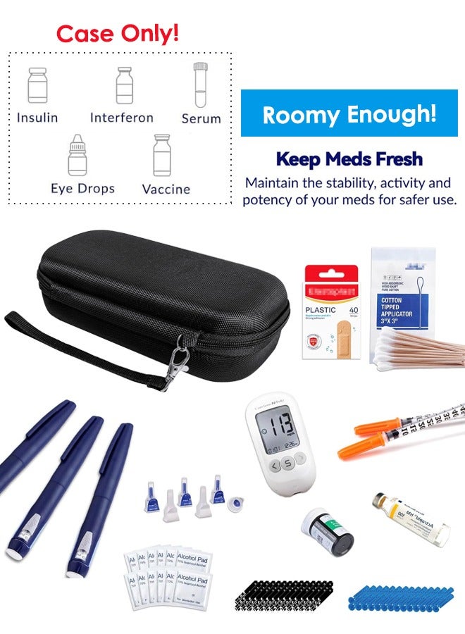 Generic Large-capacity insulin cooler travel case with insulated liner and two ice packs, diabetic travel bag for insulin pens and other medications, waterproof and drop-resistant, long-term heat preservation, suitable for travel business trips and daily life carry-on - Image 2