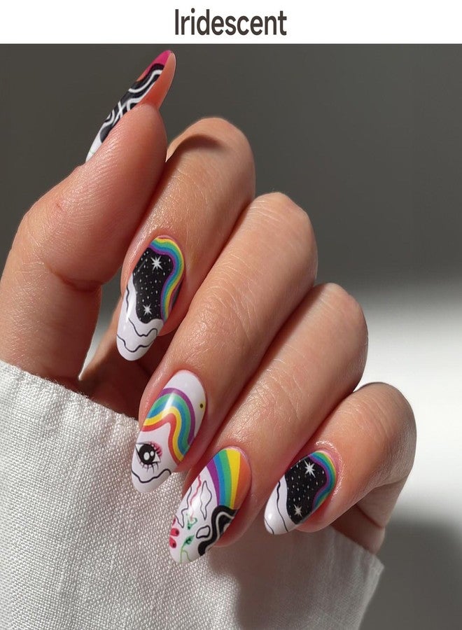 DUKASOU Semi Cured Gel Nail Strips, Rainbow, 28pcs Gel Nail Stickers - Image 4