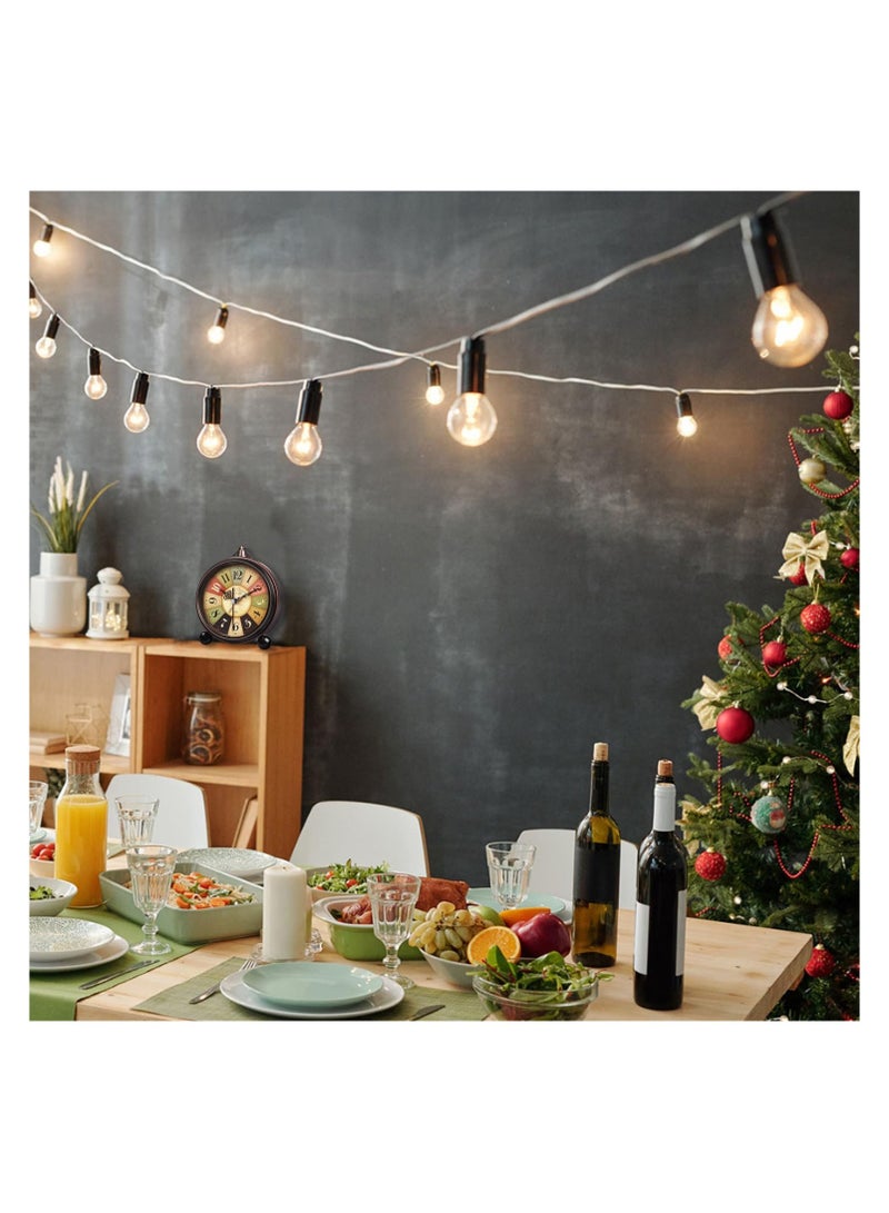 ساكن ساعة منبه تناظرية عتيقة، ساعة مكتب صغيرة صامتة مقاس 13.5 سم مع إضاءة ليلية، تعمل بالبطارية للطاولة، غرفة النوم، بجانب السرير، غرفة المعيشة، ساعة هدايا (على الطراز التوسكاني) - Image 5