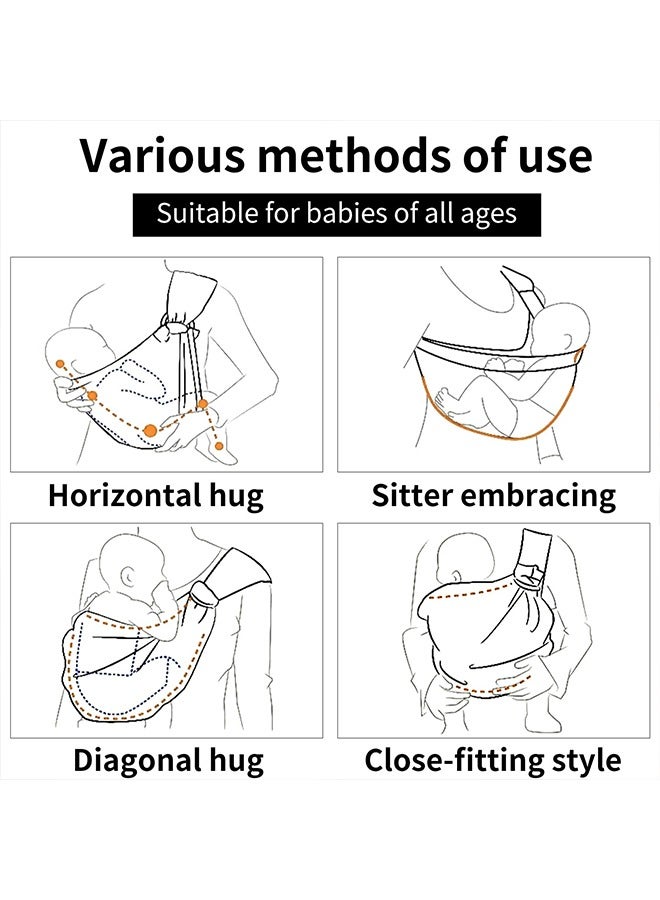 Baby Carrier, Portable Toddler Sling Adjustable Baby Sling Carriers from Newborn Baby Wrap Carrier, Comfortable Portable Breathable Carrier Wrap for Newborn, Infant, Toddler, 0-36 Months - Image 4