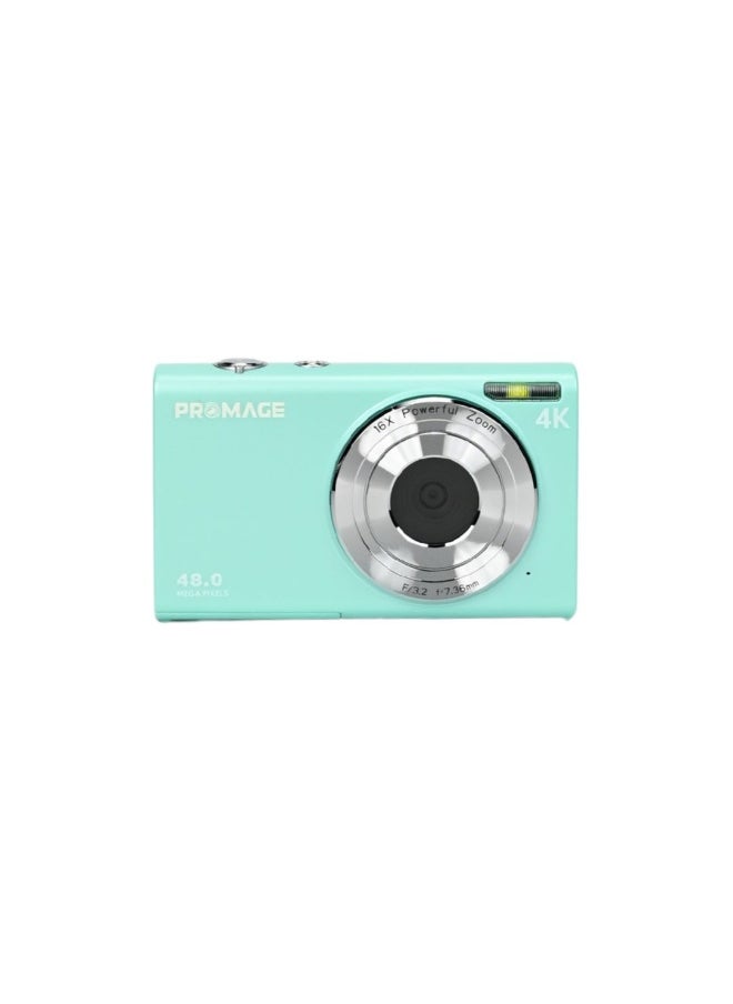 PROMAGE PROMAGE Digital Camera PC105 Green - 48MP 4K UHD Vlogging Camera with Auto Focus, Anti-Shake, 16X Digital Zoom & Riva Case 7023 | Compact Point & Shoot Camcorder with Webcam Function & 256GB Support  - Image 1