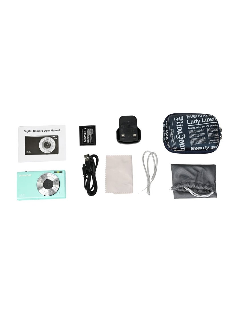PROMAGE PROMAGE Digital Camera PC105 Green - 48MP 4K UHD Vlogging Camera with Auto Focus, Anti-Shake, 16X Digital Zoom & Riva Case 7023 | Compact Point & Shoot Camcorder with Webcam Function & 256GB Support  - Image 5