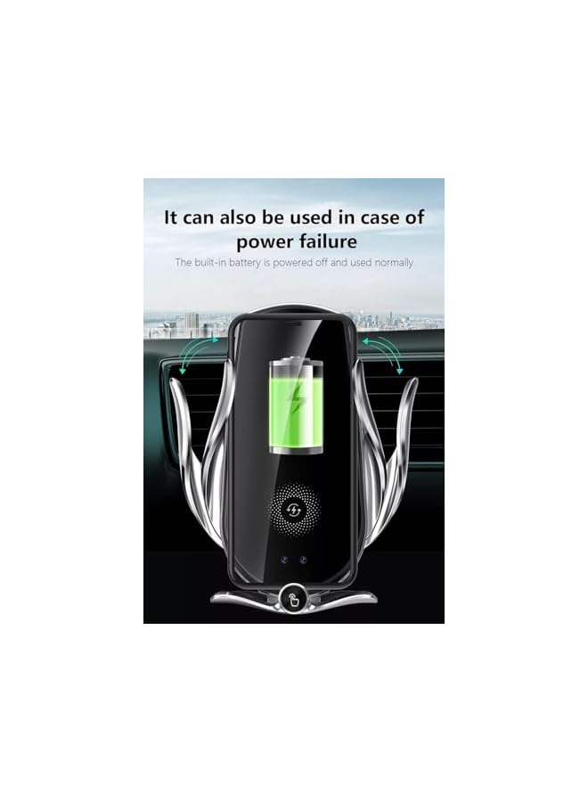Green Tiger 15W Fast Wireless Car Charger Phone Holder with 360° Rotation and Auto-Clamping, Compatible with All Phones including iPhone and Samsung - Image 4