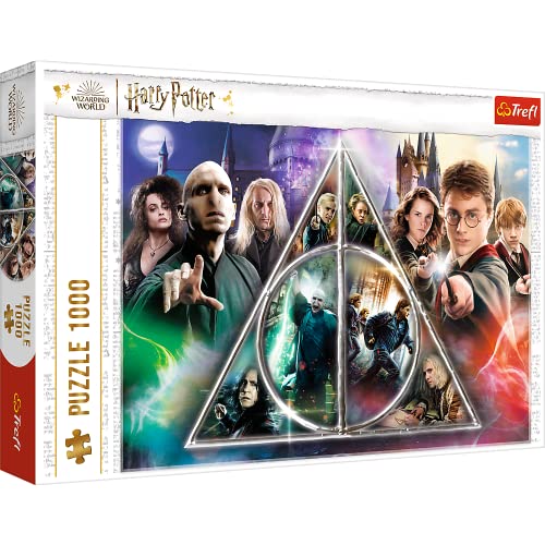 Trefl Harry Potter Deathly Hallows Puzzle 1000 Pieces Collage with Movie Characters DIY Puzzles Creative Entertainment Fun Classic Puzzles for Adults and Children Over 12 Years Old - Image 1