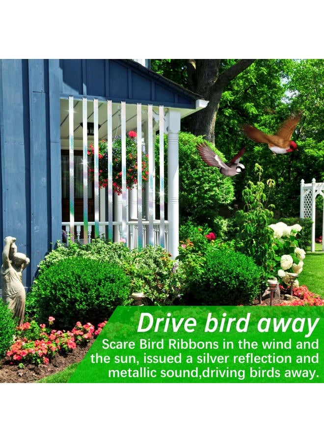 Benasan [492FT] Effective Birds Scare Ribbon, Reflective Flash Reflectors to Keep Pigeons, Hawks, Woodpeckers, Geeses Away from Trees Plants Crops - Image 5