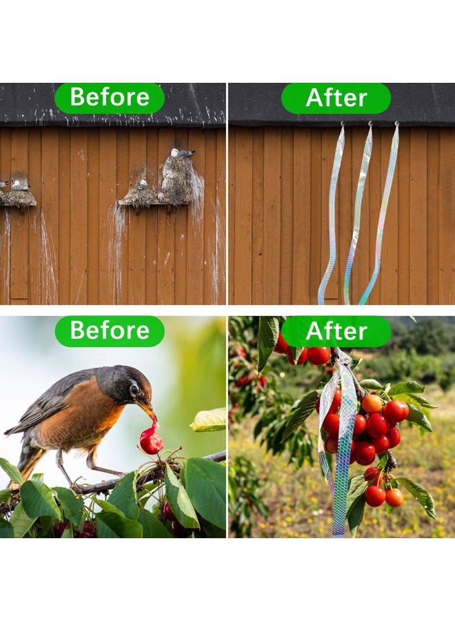 Benasan [492FT] Effective Birds Scare Ribbon, Reflective Flash Reflectors to Keep Pigeons, Hawks, Woodpeckers, Geeses Away from Trees Plants Crops - Image 4