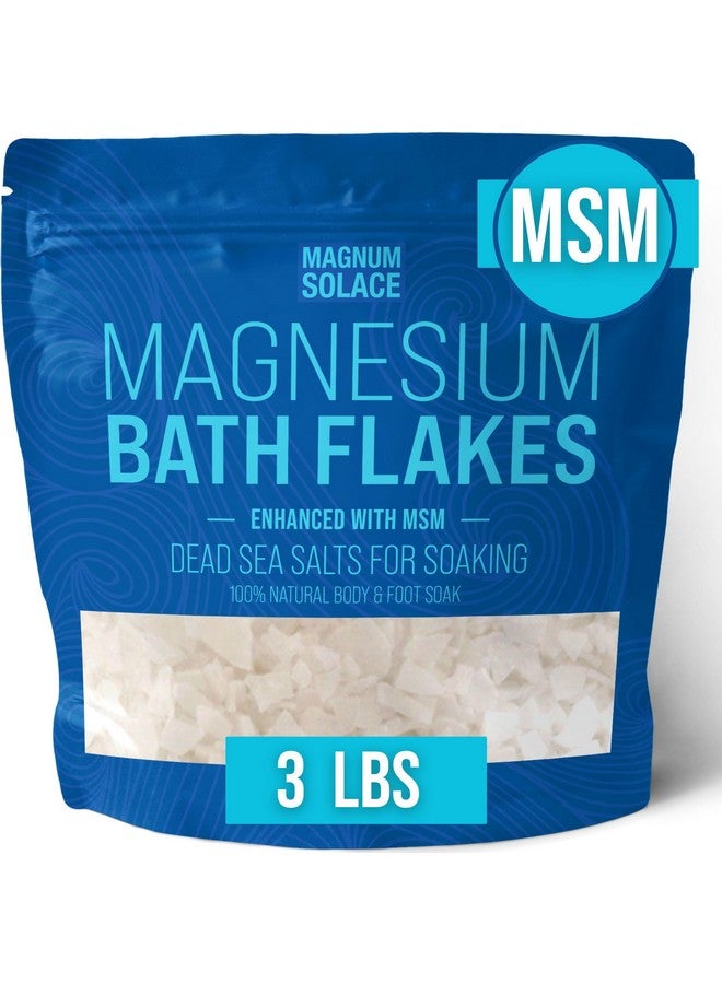 Magnum Solace Magnesium Flakes With Msmmagnesium Chloride Flakesdead Sea Salts For Soaking 3.0 Lbs - Image 1