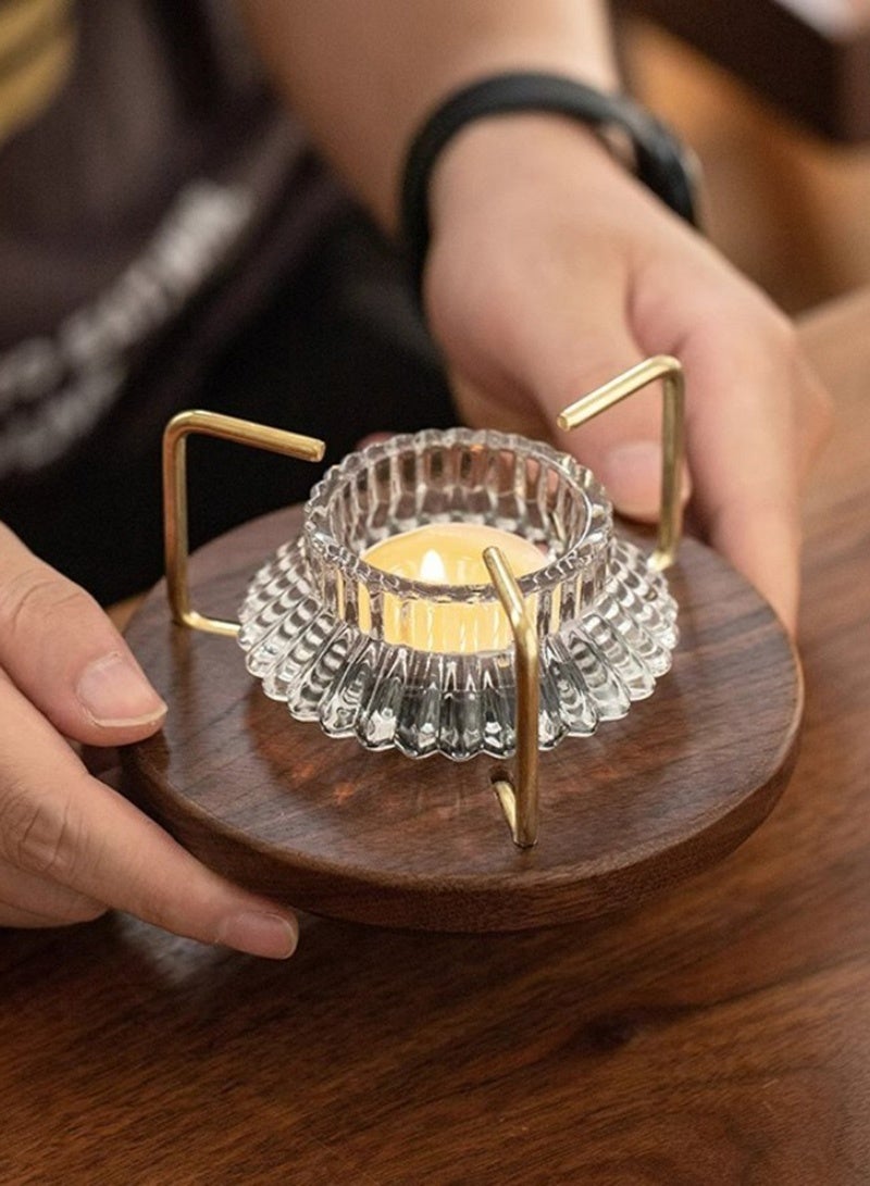 Homestetic Premium Dallah & Tea Warmer - Elegant Walnut Wood Candle Heater for Karak, Arabic Tea, Saudi & Emirati Majlis, Eid Gift - Image 3