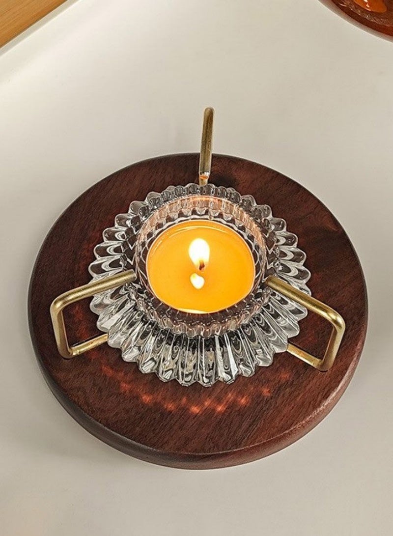 Homestetic Premium Dallah & Tea Warmer - Elegant Walnut Wood Candle Heater for Karak, Arabic Tea, Saudi & Emirati Majlis, Eid Gift - Image 2