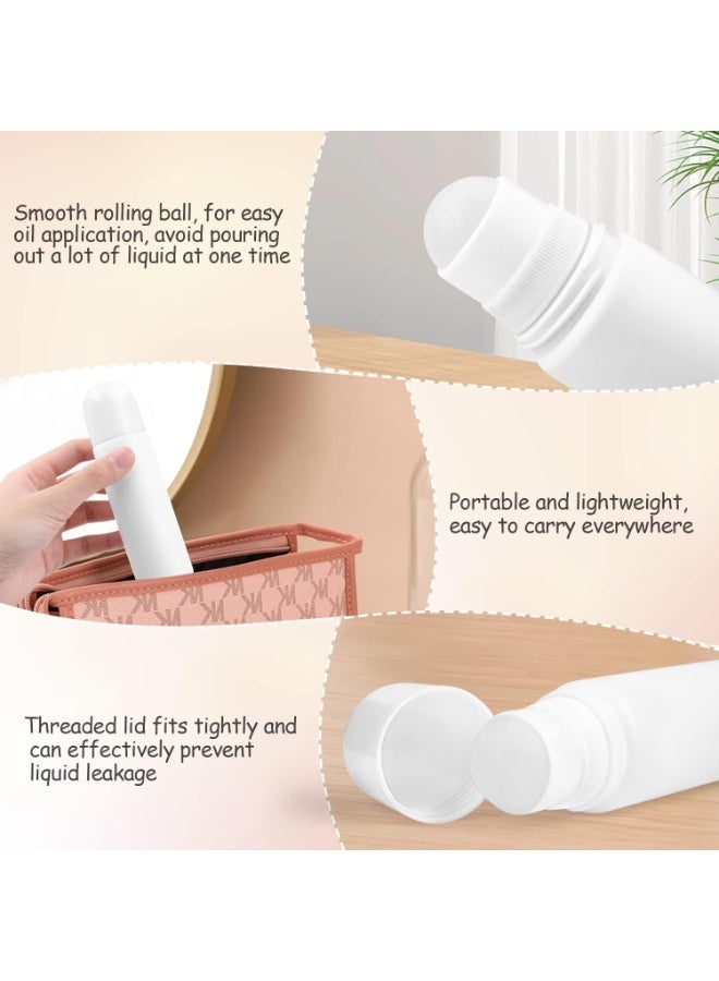 10 Pack Plastic Roller Bottles, 100ml Empty Refillable Roll On Bottle Leak-Proof Deodorant Containers, Anti-perspirant Dispenser for Essential Oil Perfumes Balms, White  - Image 2