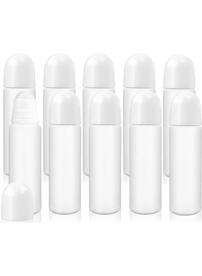 10 Pack Plastic Roller Bottles, 100ml Empty Refillable Roll On Bottle Leak-Proof Deodorant Containers, Anti-perspirant Dispenser for Essential Oil Perfumes Balms, White  - Image 1