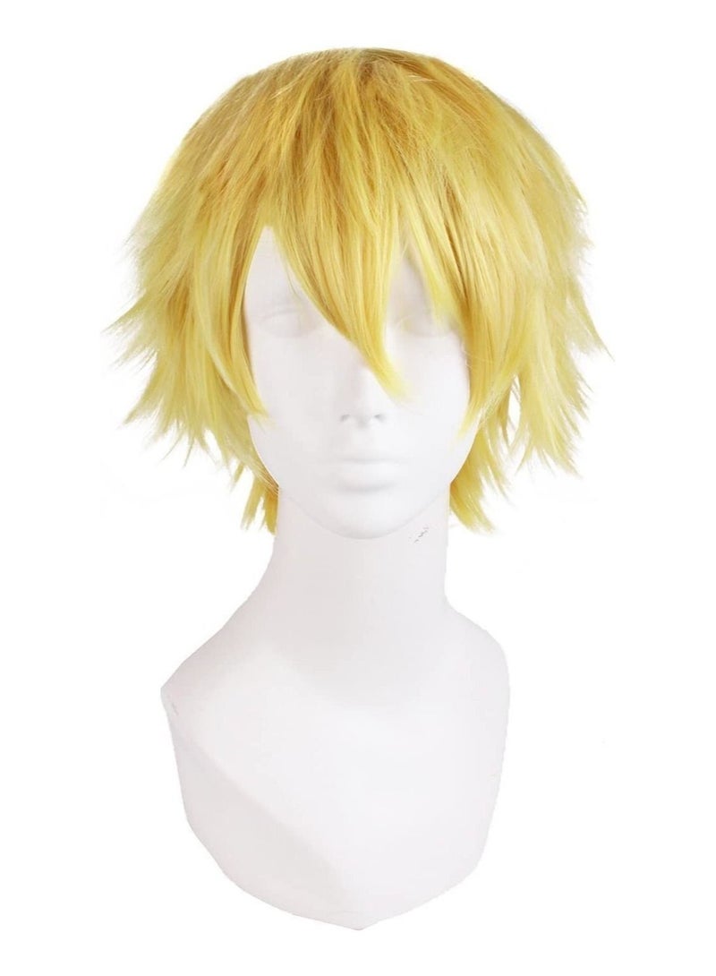 إستيل شعر مستعار تأثيري قصير مستقيم للرجال شعر مستعار أشقر - Image 1