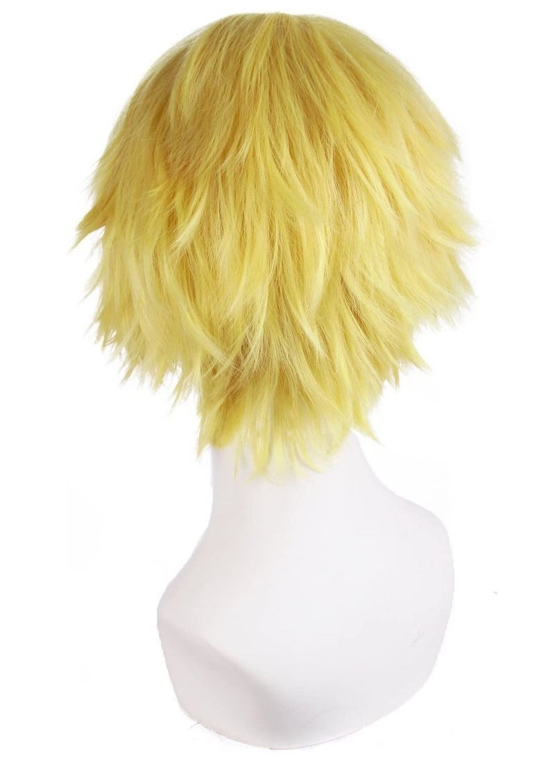 إستيل شعر مستعار تأثيري قصير مستقيم للرجال شعر مستعار أشقر - Image 4