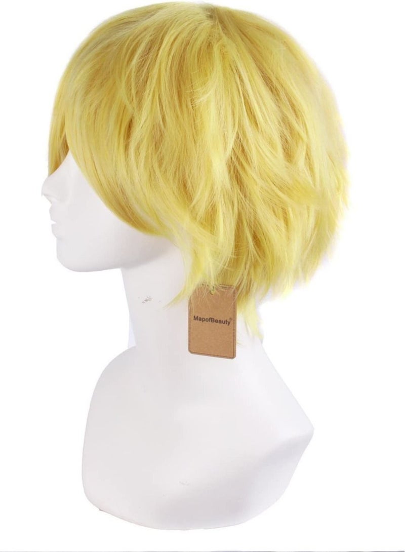 إستيل شعر مستعار تأثيري قصير مستقيم للرجال شعر مستعار أشقر - Image 3