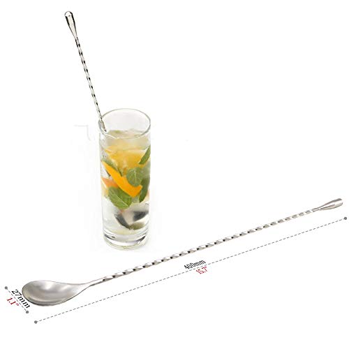 GFDesign 15.7“ Extra Long Cocktail Mixing Spoon Set Food-Grade 18/8 Stainless Steel Stirrer Spiral Pattern Bar Cocktail Shaker Spoon for Ice Cream Smoothies Malts Milkshakes Juice Coffee Tea Drink - Image 5