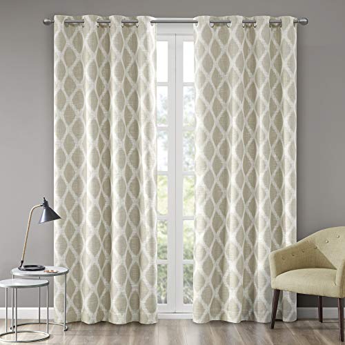 SUNSMART Sun Smart Blakesly Blackout Curtains Patio Window, Ikat Print, Grommet Top Living Room Decor, Living Room Decor, Thermal Insulated Light Blocking Drape for Bedroom and Apartments, 50" x 84", Taupe - Image 3