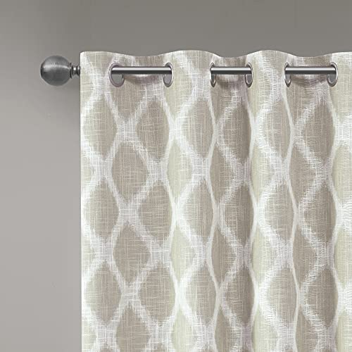 SUNSMART Sun Smart Blakesly Blackout Curtains Patio Window, Ikat Print, Grommet Top Living Room Decor, Living Room Decor, Thermal Insulated Light Blocking Drape for Bedroom and Apartments, 50" x 84", Taupe - Image 4