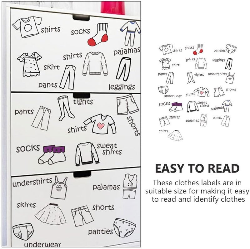 Veemoon Removable Dresser Clothes Labels Wardrobe Clothing Decals for Drawer Organizing  Bedroom Decoration - Image 3