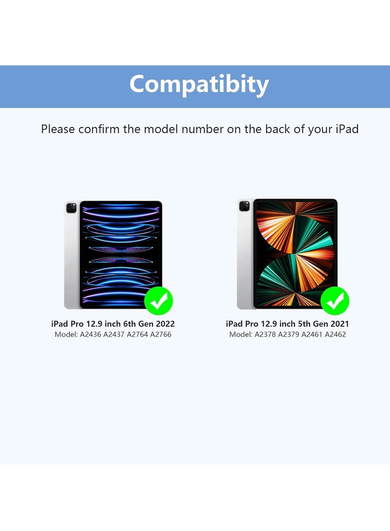 دوسالا جراب لجهاز iPad Pro مقاس 12.9 بوصة، متوافق مع جراب iPad Pro مقاس 12.9 بوصة (2022-2020 الجيل السادس/الخامس/الرابع) غطاء لوحي شفاف كلاسيكي، مصنوع من جل TPU المقاوم للصدمات، نحيف ومحمول - Image 2
