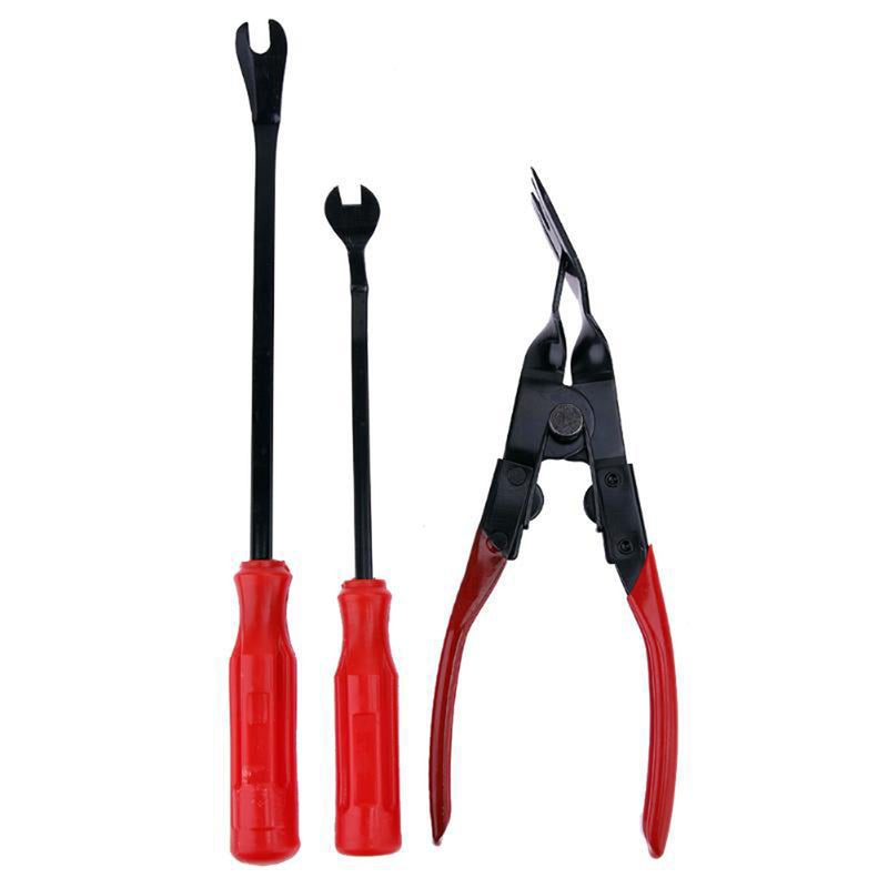 3pcs Car Door Trim Clip Plier & Fastener Remover Puller Car Door Panel Remover Rivet Buckle Removal Tool Set Upholstery Rivets Clip Puller Pliers Panel Clip Remover Automobile Repair Tool Kit Set - Image 1