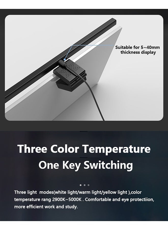 XiuWoo - Monitor Light Bar Adjustable Eye Protection Dimmable Lamp Bar USB LED Light for Laptop Keyboard Desktop Home Office 40cm - Image 1