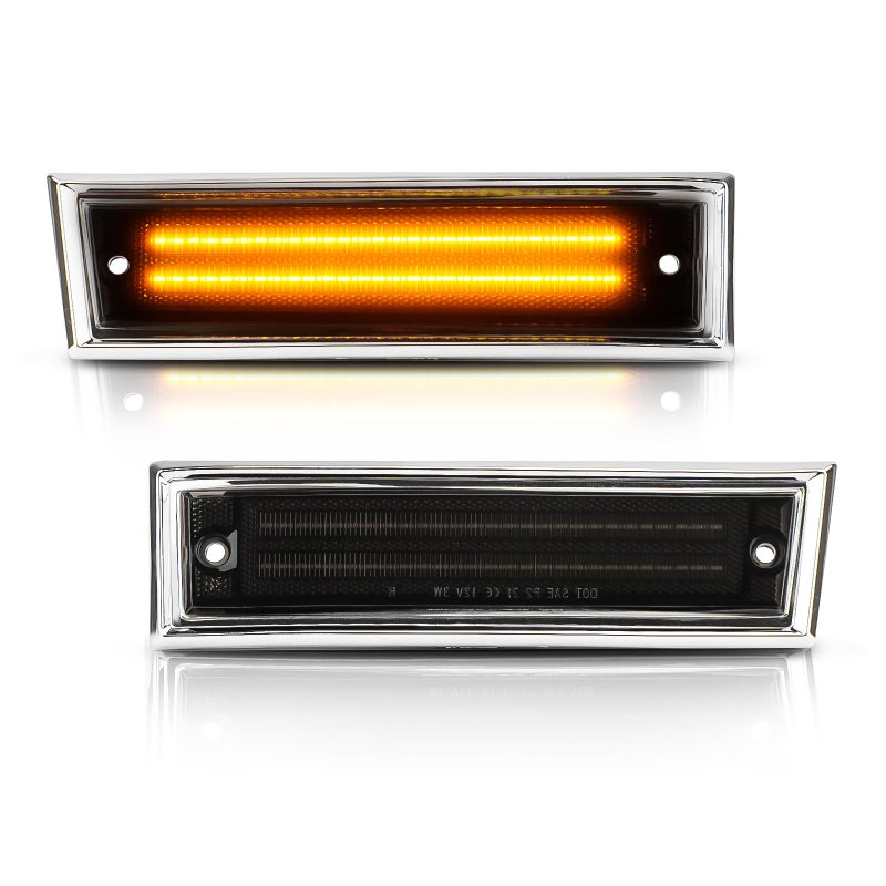 Bestview LED Side Marker Lights for 19811991 Chevy C10 C20 C30 GMC C1500 C2500 Suburban Blazer Jimmy Pickup Trucks Front Fender Bumper side Marker LightsSmoke Lens2PCS