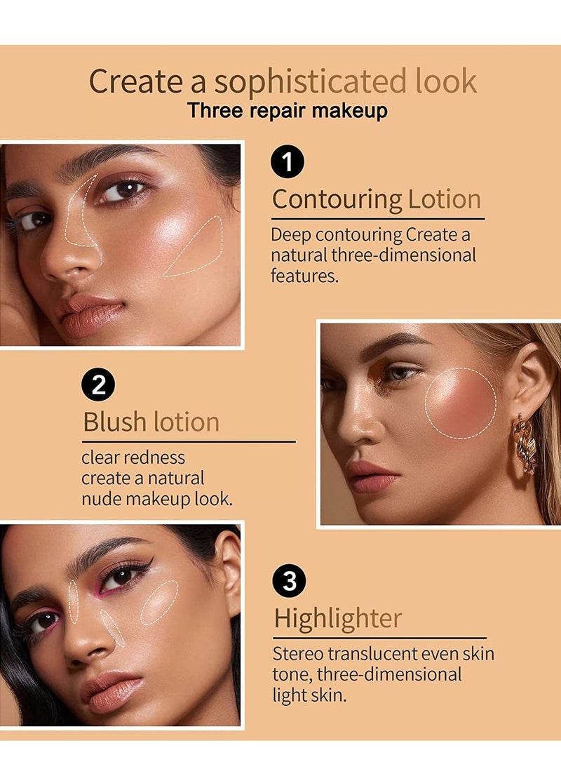 HelloKiss - Liquid Contour Beauty Wand Highlighter Liquid Beauty Wand Makeup Matte Liquid Cheek Blusher Bronzer Stick with Cushion Applicator for Long Lasting Natural Shimmer Smooth Silky Cream Makeup Pen #05 - Image 1