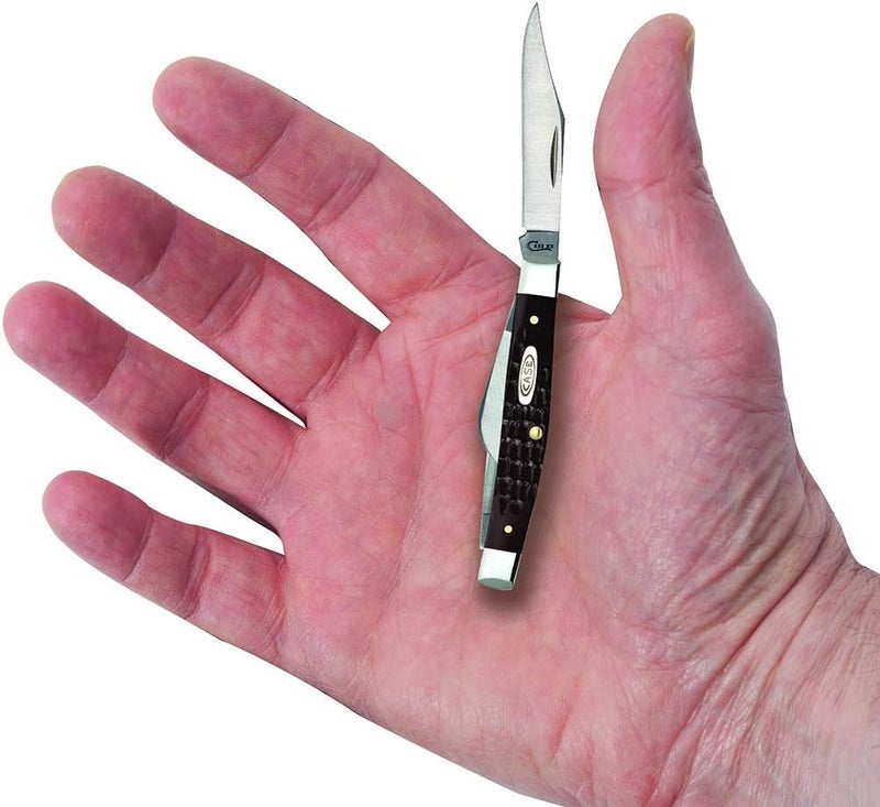 Case WR XX Pocket Knife Brown Synthetic Jigged Small Stockman Item #081 - (6333 SS) - Length Closed: 2 5/8 Inches - Image 5