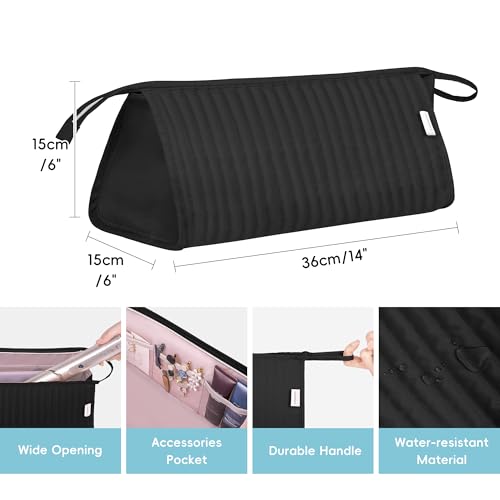 Lexeeco Dy son Air wrap Travel Case Hair Tools Travel Bag for Shark Flexstyle Carrying Case Portable Shark Hair Dryer Revlon Flat Curling Iron Organizer(Black) - Image 3
