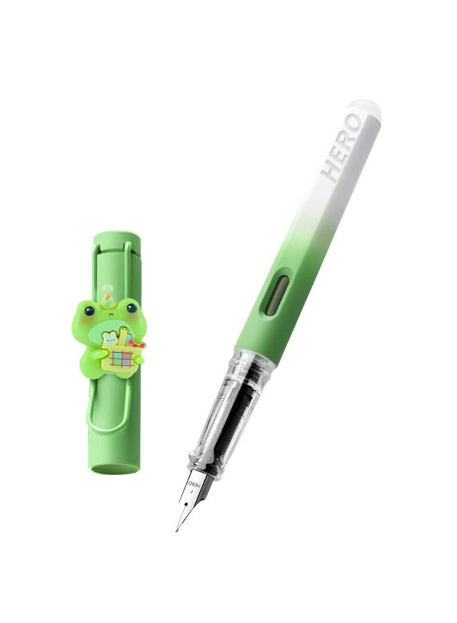 Hero Fountain Pen 369 Erasable, Fine Nib Iridium Gold Student Calligraphy Pen For Third Grade , F Nib, Green Plum Soaking In Alcohol - Image 2