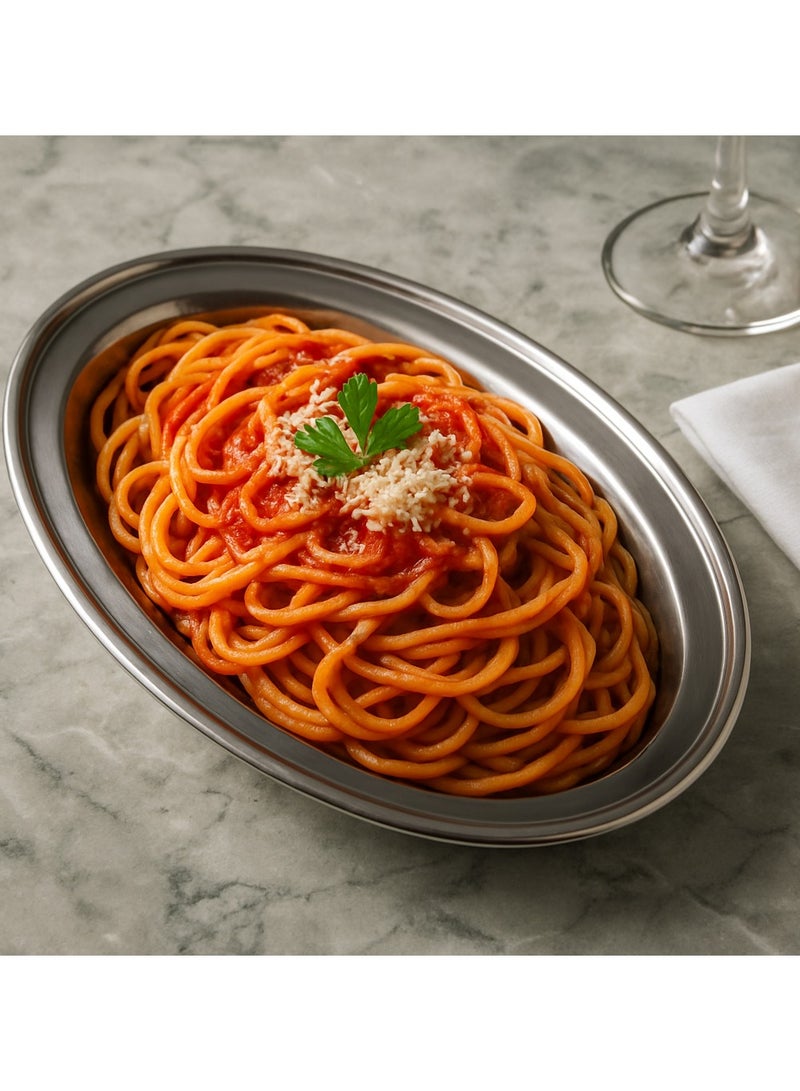 المفرج طبق بيضاوي , سرويس بيضاوي ستانلس ستيل 24 سم - Image 1