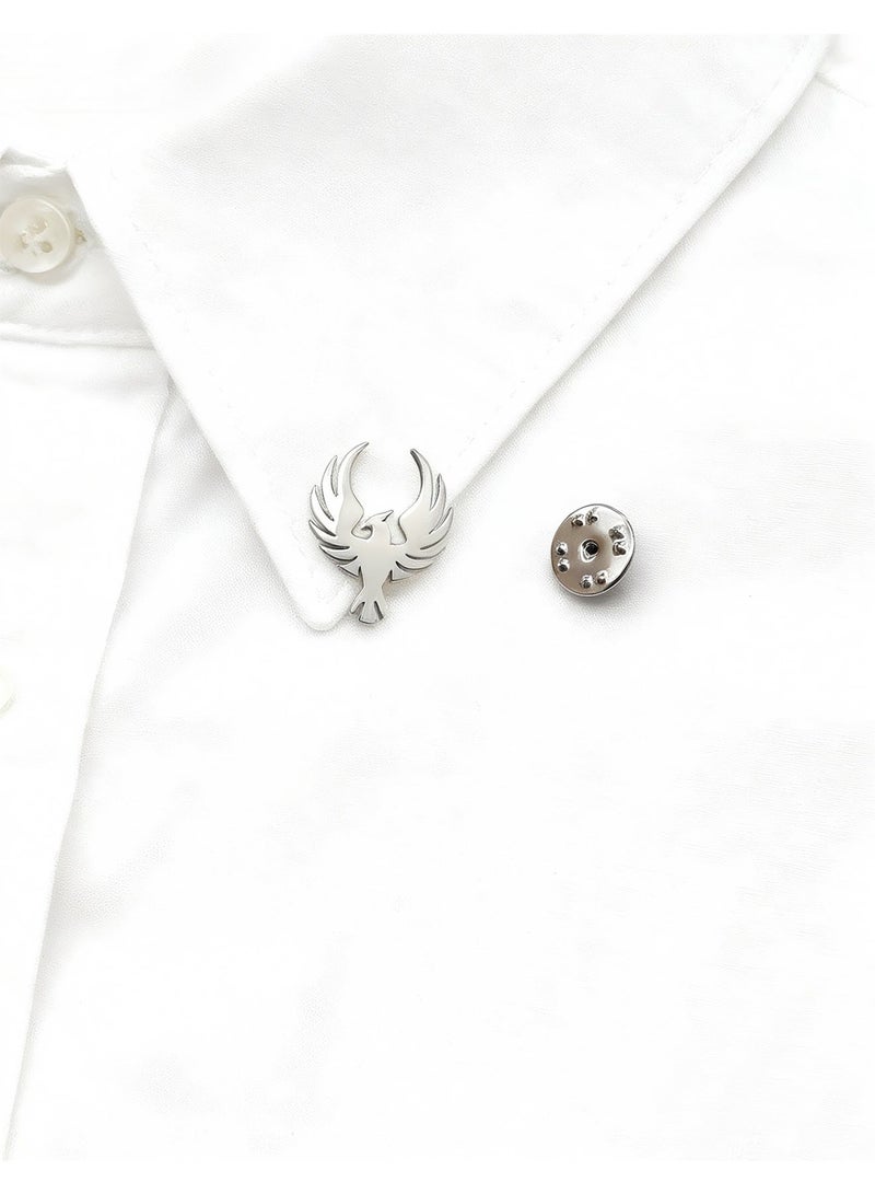 Pin Brooch, 1PC Phoenix-shape Stainless Steel Pin Brooch for Women Men Children, Lapel Pins Shirt Collar Brooch Buckle Lapel Pins Badge Suit Clip Accessory for Clothing Bags Jackets Shirts. - Image 4
