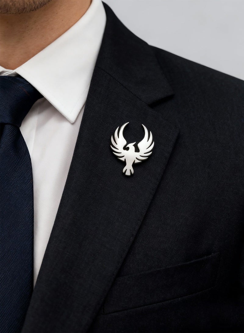 Pin Brooch, 1PC Phoenix-shape Stainless Steel Pin Brooch for Women Men Children, Lapel Pins Shirt Collar Brooch Buckle Lapel Pins Badge Suit Clip Accessory for Clothing Bags Jackets Shirts. - Image 2