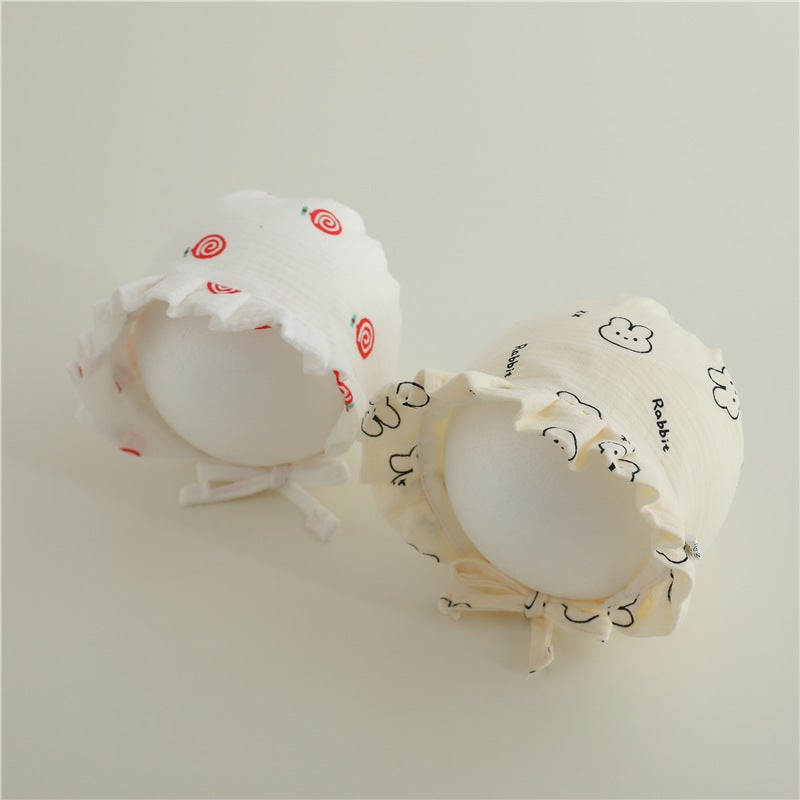 Fresh Jacquard Washed Cotton Cloth Baby Big Brim Sunscreen Hat Thin Breathable Sunshade Hat For Boys And Girls - Image 2