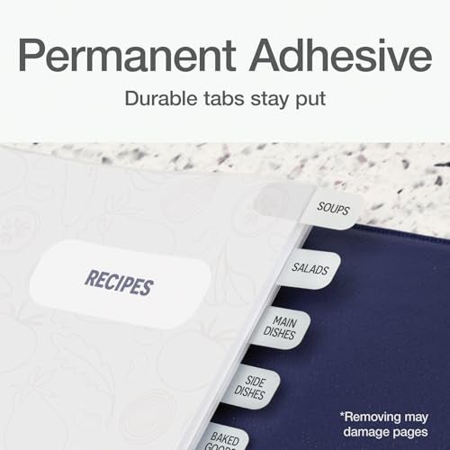 Redi-Tag Laser Index Tabs, Divider Tabs, Permanent Adhesive Index Labels, Customizable Divider Labels, 7/16" x 1", White, 180 Tabs, (B33001) - Image 4