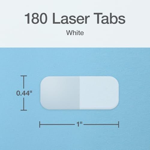 Redi-Tag Laser Index Tabs, Divider Tabs, Permanent Adhesive Index Labels, Customizable Divider Labels, 7/16" x 1", White, 180 Tabs, (B33001) - Image 2