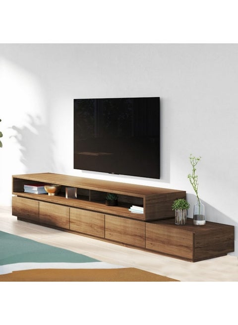 Brown MDF & Melamine TV Unit - 30 x 45 x 200 cm