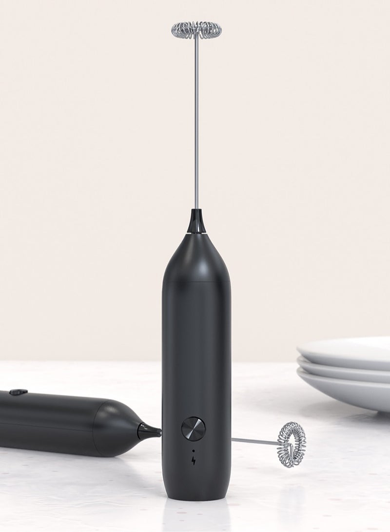 Lullaxx Rechargeable Milk Frother Handheld, Electric Frothers, Coffee Frother blender stirrer Mini Whisk, Foam Maker, Drink Mixer for Coffee, Milk, Lattes, Cappuccino Cream Matcha,Black - Image 3
