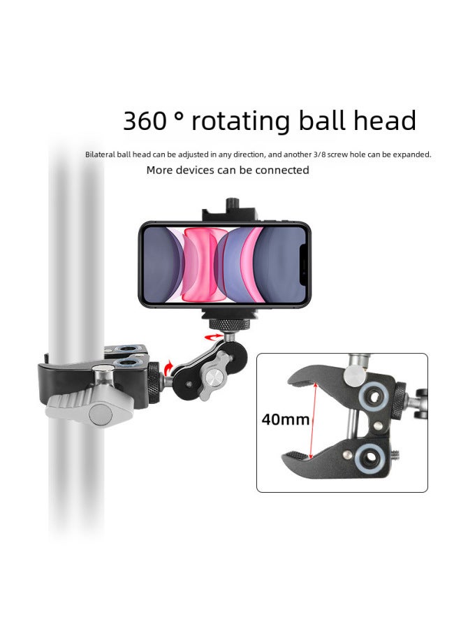 C- Shaped Crab Clamp Desktop Fixed Metal Strong Clamp Universal Strange Hand Magic Arm Bracket Photography Accessories - Image 3