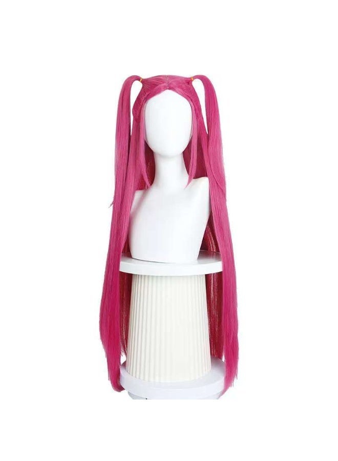 شعر مستعار كوسبلاي فريق صيادات الساحرات - ضفيرتان طويلتان أحمر رمادي بنمط ميلي، شعر مستعار صيادة ساحرات لطيف - Image 2