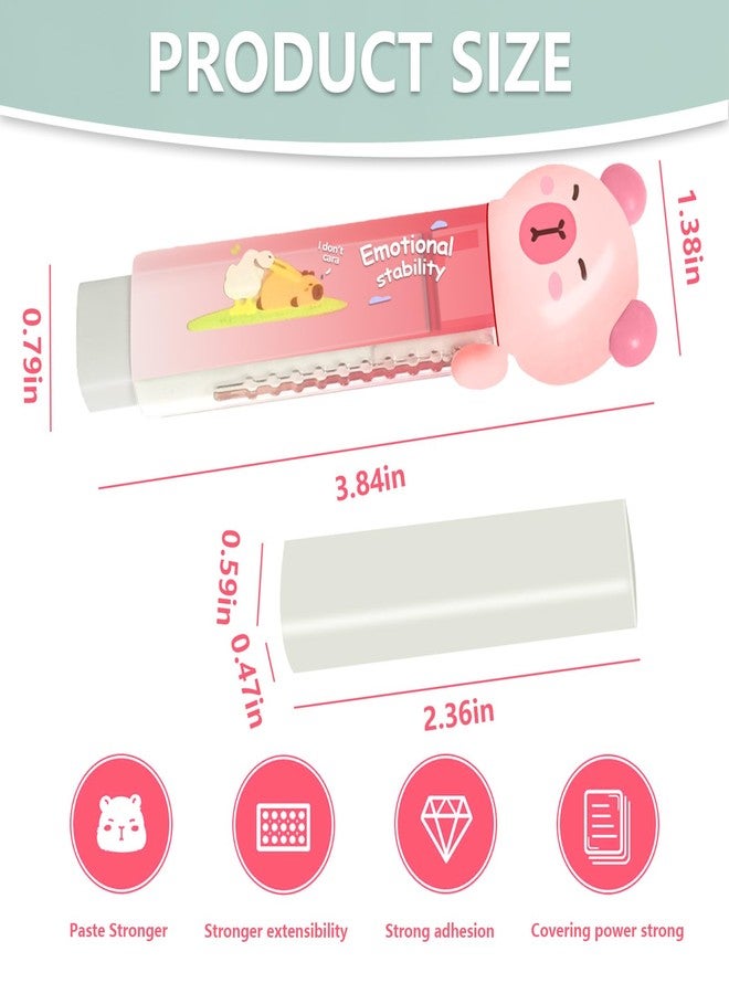Daphilly 3Pcs Retractable Pencil Erasers, Cute Erasers,Kawaii Capybara Eraser,Suitable for School Home Office Supplies - Image 4