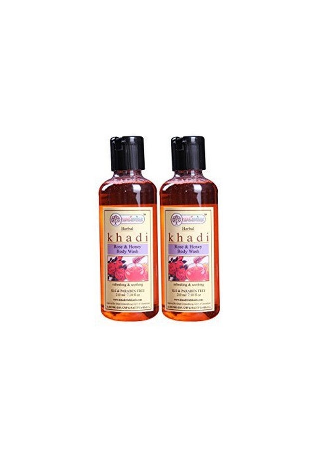 Khadi Rishikesh Ayurvedic Rose Honey Body wash Gel- Refreshment Properties-Deep Cleansing-Body Smooth & Soft -Women Men-Pack Of 2-420GM-WITH SCISSOR FREE FREE - Image 2
