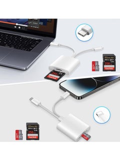 Xkimos SD Card Reader for iPhone [Apple MFi Certified] 2 in 2 SD Card Adapter USB C Lightning to SD/Micro SD, Dual Slot Memory Card Reader for iPhone16 15/iPad/Samsung/Camera/SDHC/SDXC  - Image 2