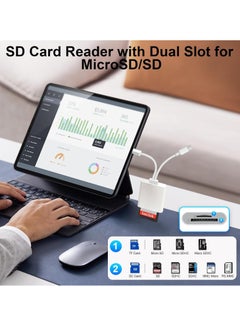 Xkimos SD Card Reader for iPhone [Apple MFi Certified] 2 in 2 SD Card Adapter USB C Lightning to SD/Micro SD, Dual Slot Memory Card Reader for iPhone16 15/iPad/Samsung/Camera/SDHC/SDXC  - Image 4